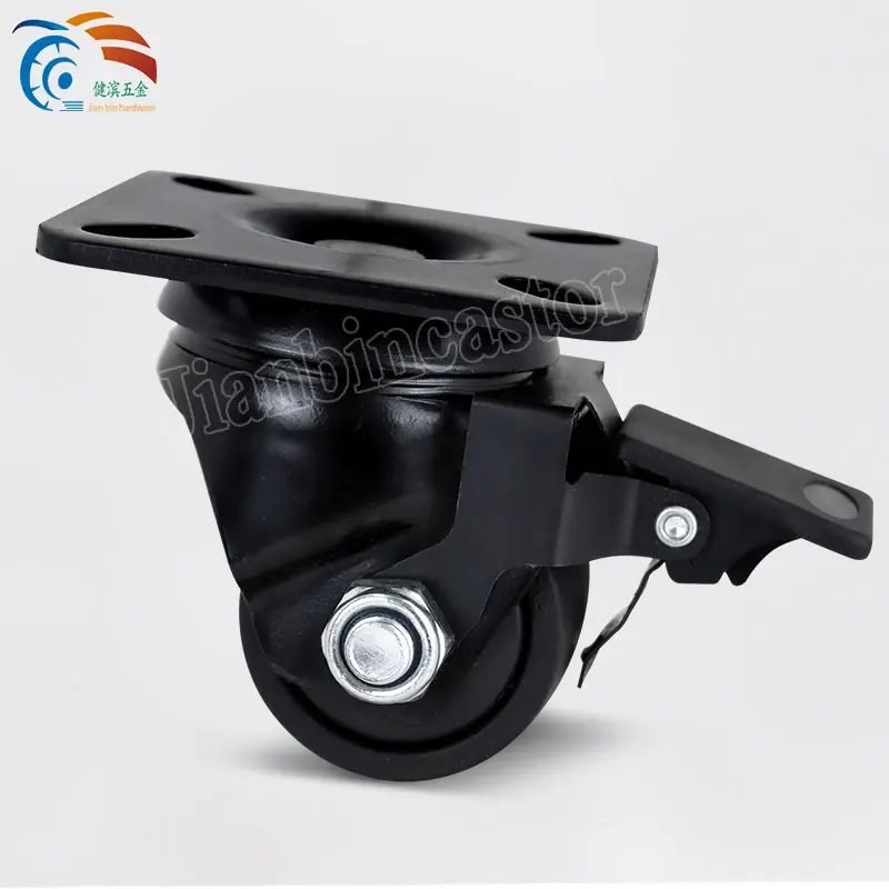 Heavy Duty Industrial Castors 2 Inch Modified Nylon Wheels Swivel Caster With Brake