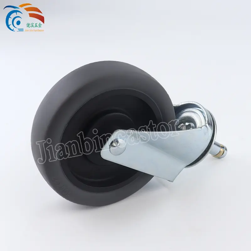 4 Inch with Inserted Link Copper Ring Gray TPR Plastic Casters Wheels PVC PU PP Nylon industrial caster wheels