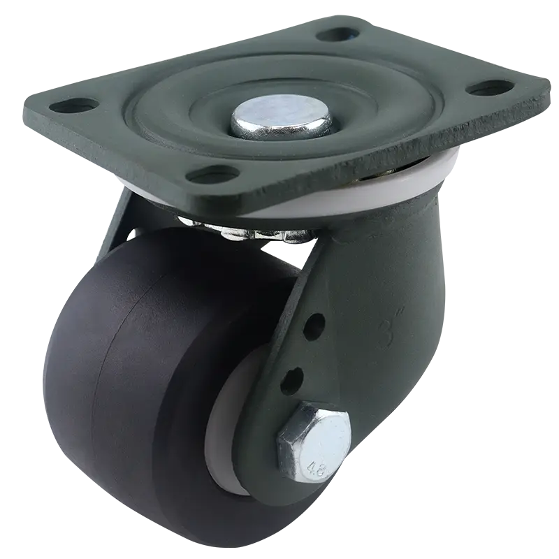 2.5 Inch 3 Inch Dual Brake Rigid Fixed aluminium core Caster With soft rubber tread Wheel industrial casters heavy duty