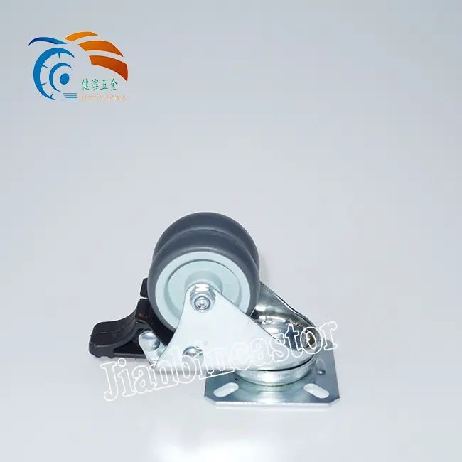 2 Inch Gray TPR Double Caster Light Duty Casters