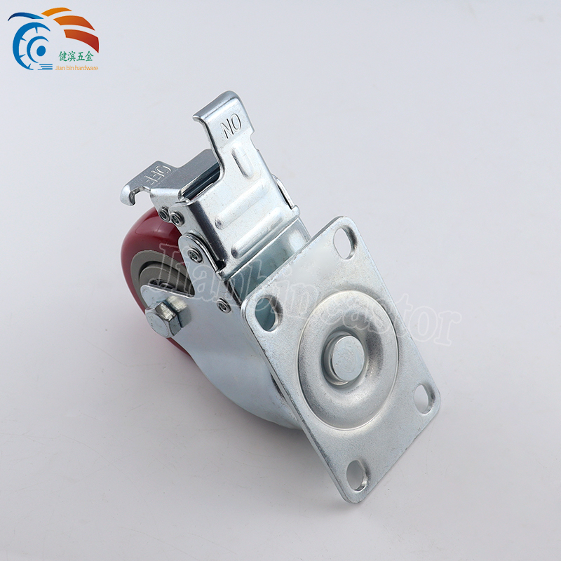 3/4/5 Inch Swivel Casters Wheels With Brake PU/PVC/TPR Dual Locking Casters