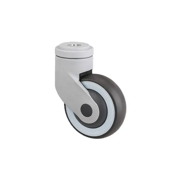 125mm Swivel Top Hole Medical Casters Top Plate Swivel Locking Black Medical Instrument Caster