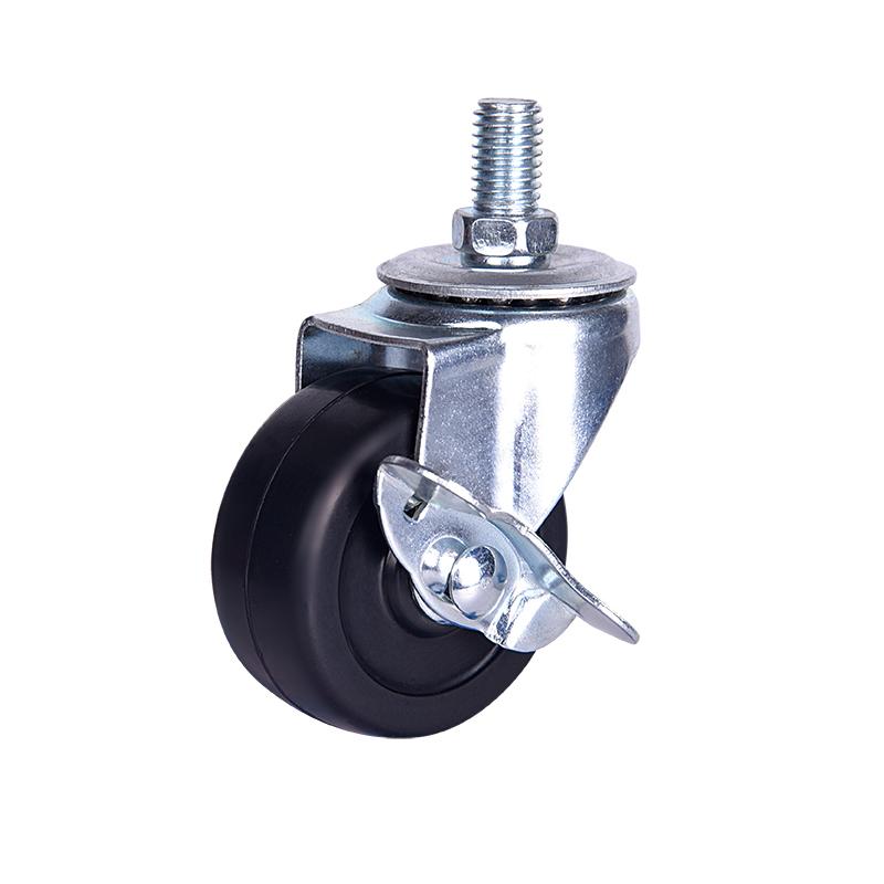 2inch Black Rubber Dustbin Garbage Bin Waste Container Screw Caster Wheels Castor