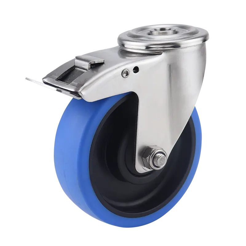 Cheap 125mm Castor Wheel TPR Stainless Steel Medium Duty 5″ Bolt Hole Swivel Caster Wheel