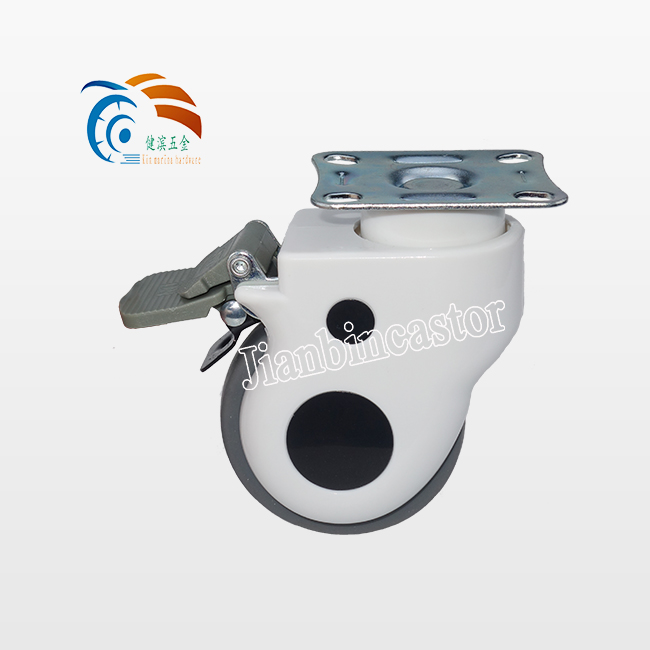 PU Medical Caster Wheels Double Lock Hospital Equipment Plate Medical Caster Wheels Twin Wheel Castors