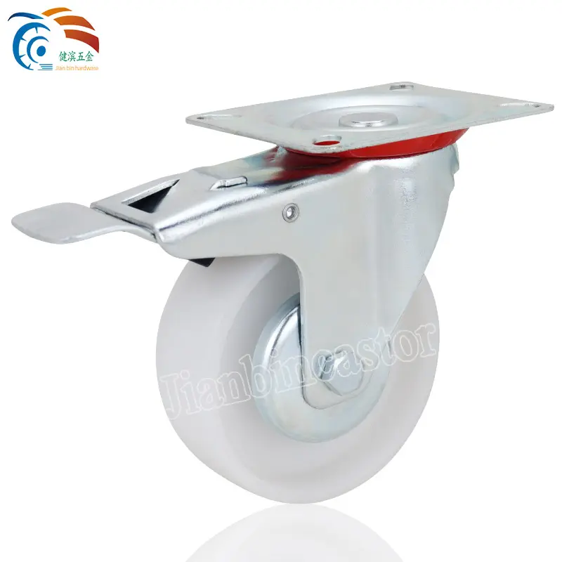 Swivel Caster Wheels 4 5 6 8 Inch Static Trolley Rubber Oil Proof Caster Wheel Industrial Swivel Brake Casters Wheels