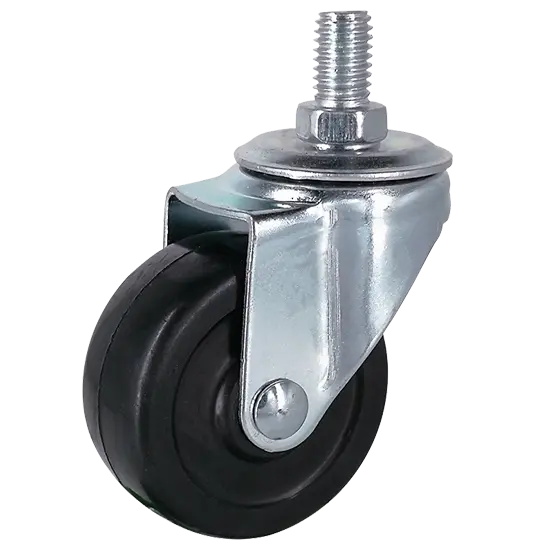 2inch Black Rubber Dustbin Garbage Bin Waste Container Screw Caster Wheels Castor