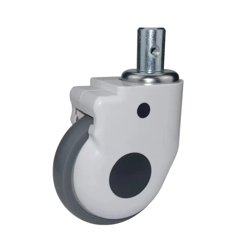 4inch 5inch Stem Brake caster Swivel Medical Plastic Hospital Grey tpr caster Round Bed Caster