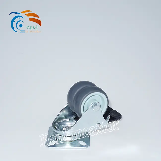 2 Inch Gray TPR Double Caster Light Duty Casters