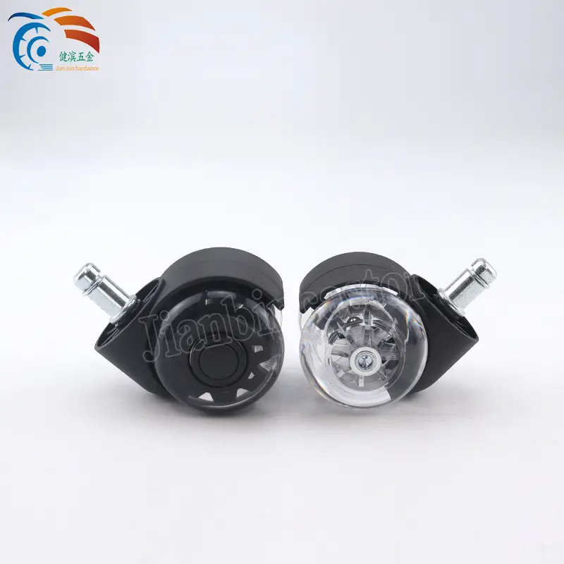 Transparent PU Casters Furniture Wheels Office Chair Caster Wear Resistant Silicone Chair Casters