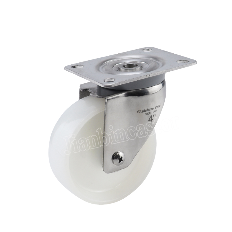 3 4 5 Inch Side Swivel Thread Brakes Trolley Cart Caster Wheels Stainless Steel PA/PU Medium Duty Furniture Caster Wheel