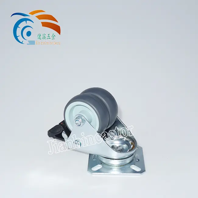 2 Inch Gray TPR Double Caster Light Duty Casters