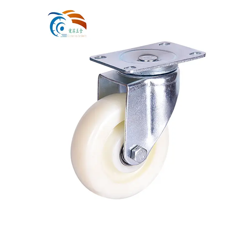 3 Inch 75mm Threaded Stem Swivel Head Top Plate Double Ball Bearing Medium Duty Caster Red PVC Wheels