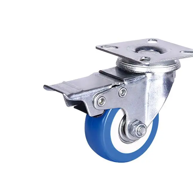 Metal Caster Wheels 2″ Swivel Plastic PP PVC Material Industrial with Lock blue Castor
