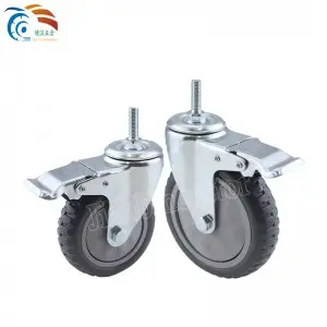 Factory 3/4/5 Inch Industrial Trolley Caster Wheel Load Weight 60/70/80 Kg PVC Medium Duty Swivel Caster Wheel with Brake