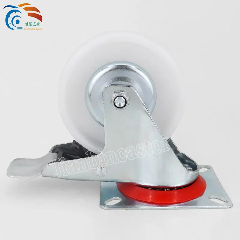 Swivel Caster Wheels 4 5 6 8 Inch Static Trolley Rubber Oil Proof Caster Wheel Industrial Swivel Brake Casters Wheels
