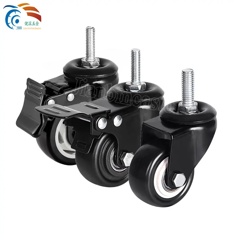 office directional/universal wheel rubber wheel caster 2-5 inch Brake PVC/PU/TPR/PP furniture caster wheel